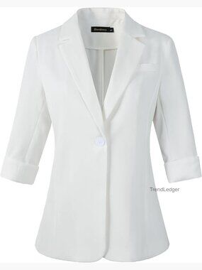 3/4 Sleeve Blazers Business Casual Lightweight Suit Jacket Office Blazer